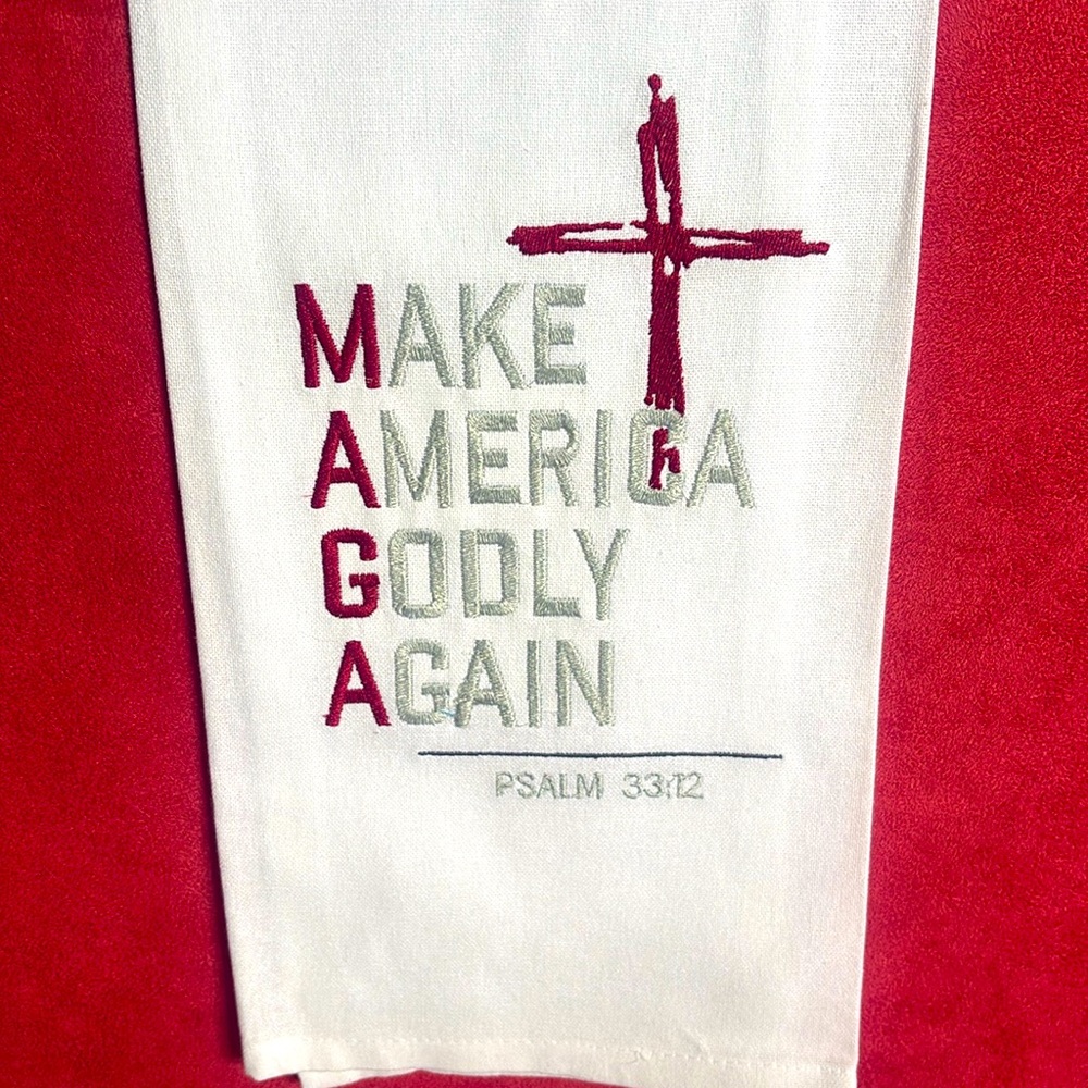 Make America  Godly Again Embroidered Hand Towel